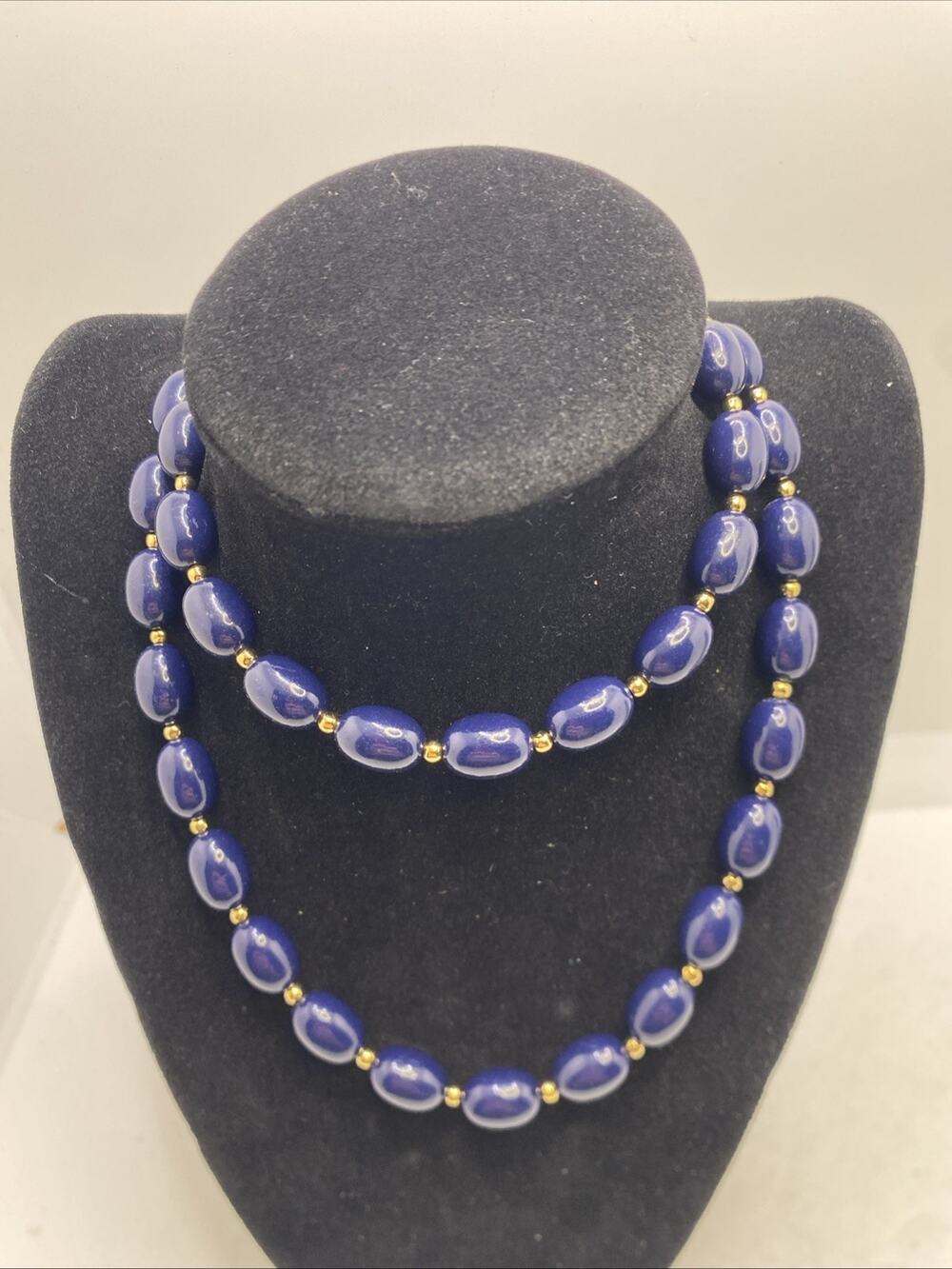 Womens Blue Beaded Fashion Necklace
